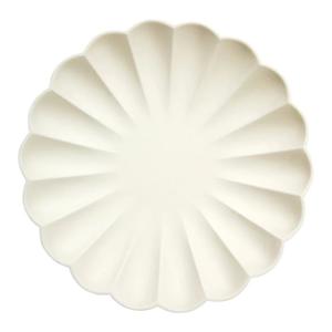 Meri Meri: Cream Large Compostable Plates 8pk