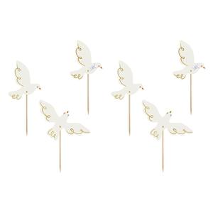 Cupcake Decorations: Dove Cupcake Toppers 6pk