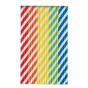 Straws: Colourful Striped Straws 40pk