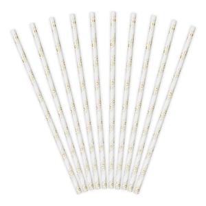 Straws: Gold Daisy Straws 10pk