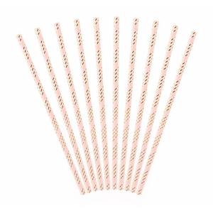 Straws: Light Pink & Gold Straws 10pk
