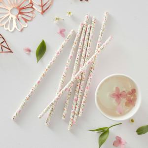 Straws: Ditsy Floral Paper Straws 25pk
