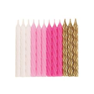 Flamingo: Pink Assorted Spiral Candles 24pk