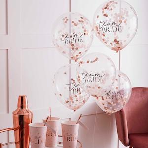 Confetti Balloons: Team Bride Confetti Balloons 5pk