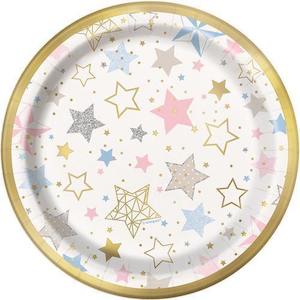 1st Birthday Decorations: Twinkle Star Plates 8pk