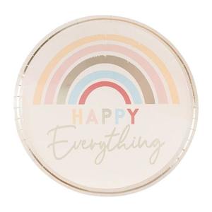 Happy Everything Natural Rainbow Plates 8pk