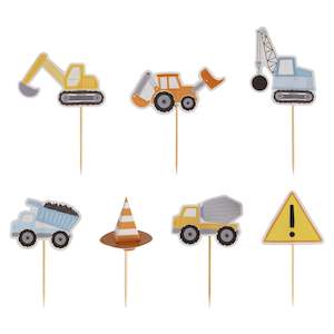 Cupcake Decorations: Construction Cupcake Toppers 12pk