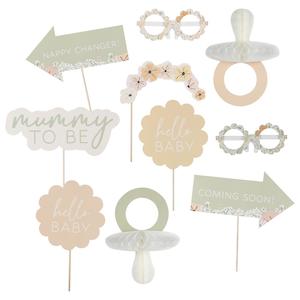 Baby Shower: Floral Baby Shower Photo Booth Props 10pk