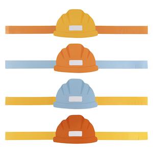 Customisable Construction Party Hats 5pk