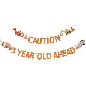 Customisable Age Construction Birthday Bunting
