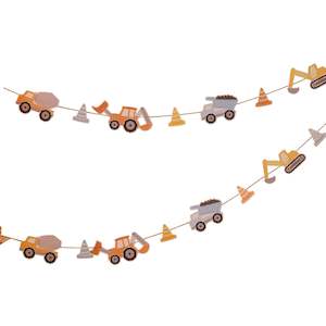 Construction Vehicle and Cone Garland