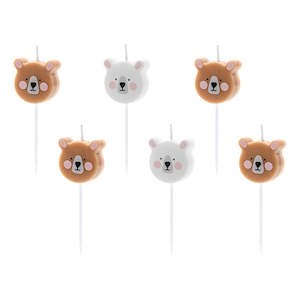 Candles: Bear Birthday Candles 6pk