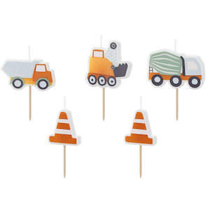 Candles: Construction Roadworks Candles 5pk