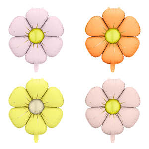 Foil Balloons: Daisy Foil Balloons 4pk