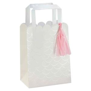 Iridescent: Mermaid Scale Party Bags with Pink Tassels 5pk
