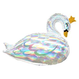 Iridescent: Large Iridescent Swan Foil Balloon