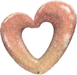 Rose Gold Glitter Ombre Heart balloon