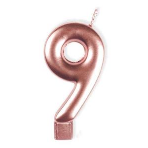 Rose Gold Candle - Number 9