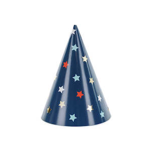 Navy Star Party Hats 6pk