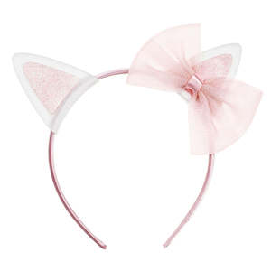 Kitty Cat Headband with Pink Bow