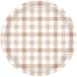 Plates: White Sand Gingham Plates 8pk