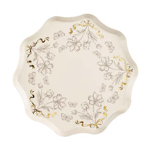 Beige Flower Plates 6pk