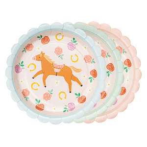 Plates: Horse Floral Plates 6pk