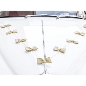 Burlap Bows Wedding Car Decoration Kit