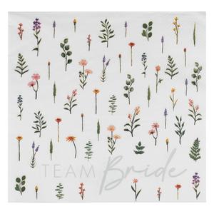Floral Team Bride Hen Party Napkins 16pk