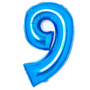 Blue Giant Foil Number Balloon - 9
