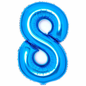 Blue Giant Foil Number Balloon - 8