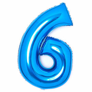 Blue Giant Foil Number Balloon - 6