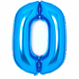 Blue Giant Foil Number Balloon - 0