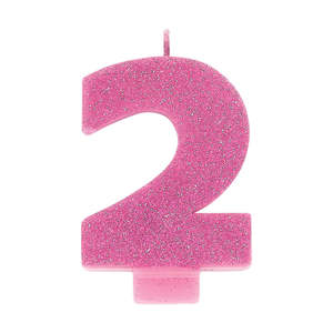 Pink: Glitter Pink Candle - Number 2