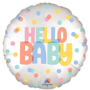 Baby Shower: Colourful Hello Baby Round Foil Balloon