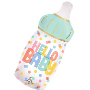 Baby Shower: Hello Baby Bottle Foil Balloon