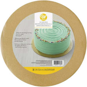 Gold Glitter Round Cake Boards 30cm/12in 3pk