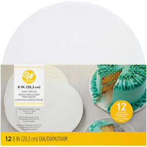 White: White Round Cake Boards 20cm/8in 12pk