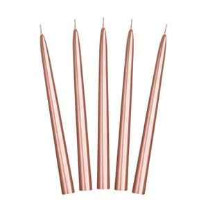 Rose Gold: Metallic Rose Gold Taper Dinner Candles 10pk