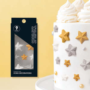 Space: Shimmer Stars Icing Decorations 9pk