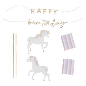 Princess: Princess Horse Happy Birthday Cake Topper
