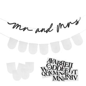 Monochrome Mr & Mrs Customisable Wedding Banner