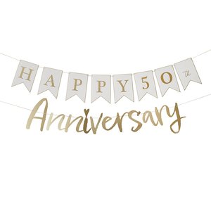 Garlands: Happy Anniversary Customisable Banner