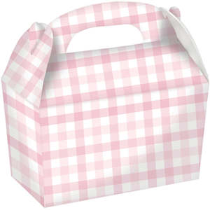 Pastel Pink Gingham Treat Boxes 4pk