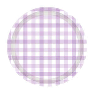 Party Supplies: Pastel Purple Gingham Plates 8pk