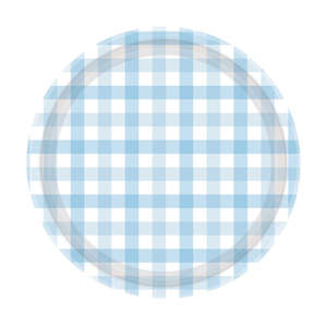 Pastel Blue Gingham Plates 8pk