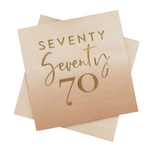 Party Supplies: Gold Foiled Seventy Napkins 16pk