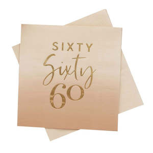 Napkins: Gold Foiled Sixty Napkins 16pk