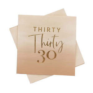 Napkins: Gold Foiled Thirty Napkins 16pk