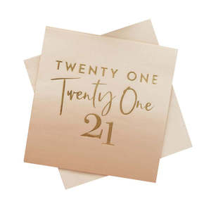 Gold Foiled Twenty One Napkins 16pk